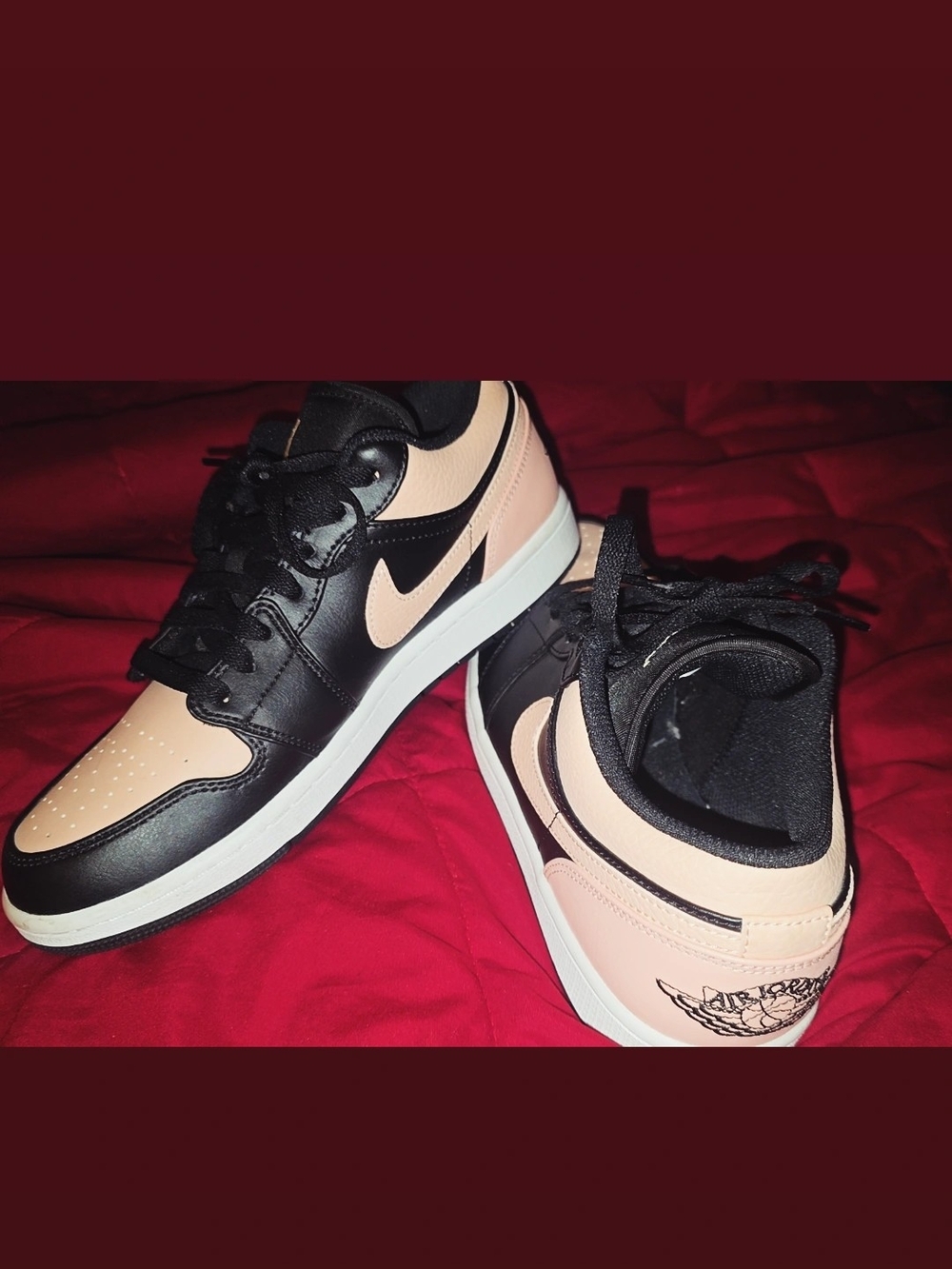 Jordan Women's Low-Top Sneakers in Black & Blush